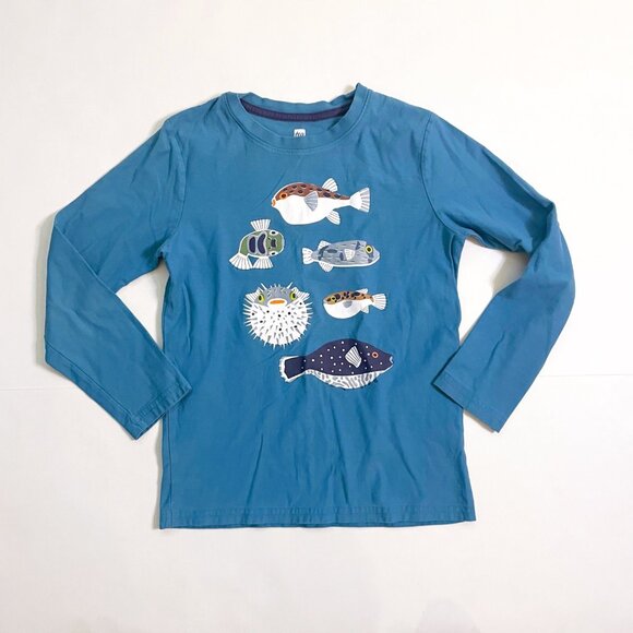 Tea Collection Blue Pufferfish Tee, Size 10 - Picture 2 of 5